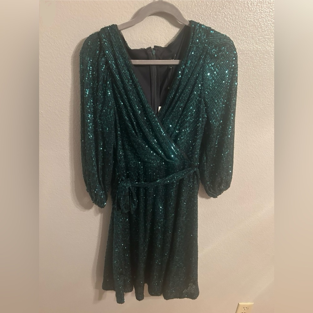 NWT sequin wrap dress